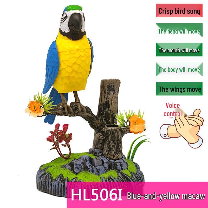 

Игрушка-попугай с голосовой активацией: Анимированная, Реалистичная Птица для Детского Развлечения и Домашнего Декора