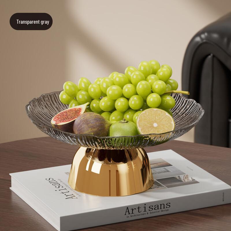 KANGMO Vintage Wood-Style High-Foot Fruit Plate