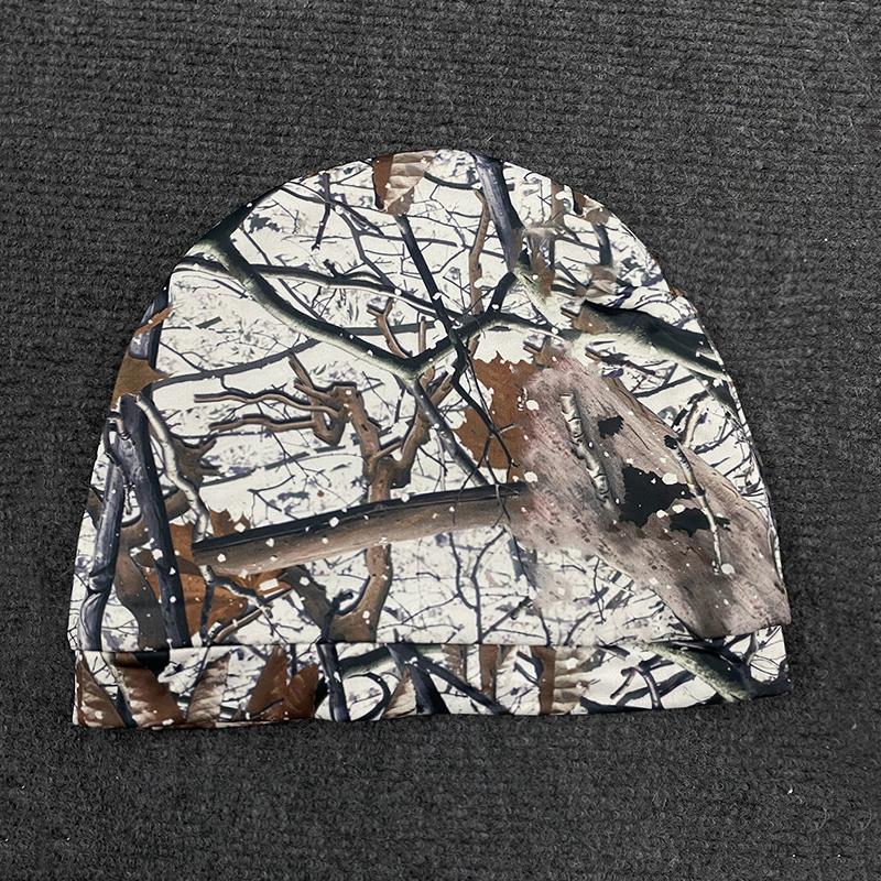 Retro Hip-Hop Camouflage Leaf Print Pullover Hat Trendy Personalized Street Casual Fashionable Cap