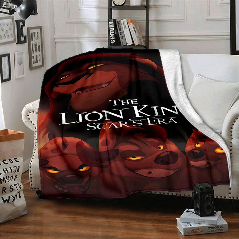 1pc The Lion King Scar's Era Blanket Lightweight Flannel Throw for Sofa Bed Travel Camping Livingroom Office Couch Chair Digital Printing