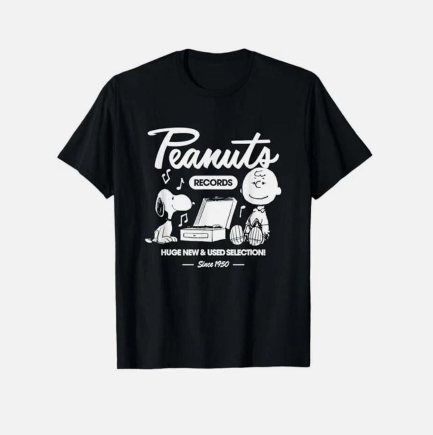 Peanuts Snoopy Charlie Brown Футболка с пластинкой Унисекс Футболка XXL