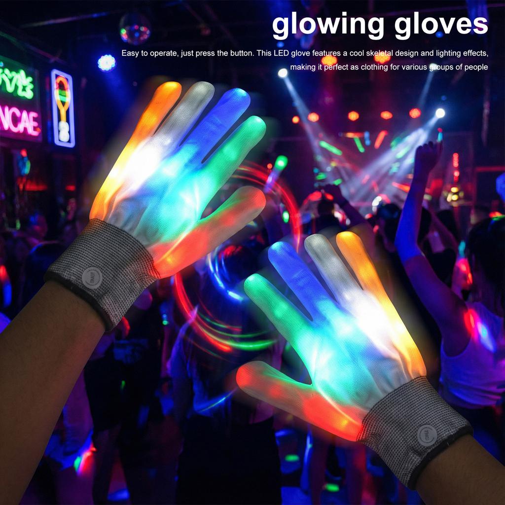 LED Rukavice Rave Světlo Prstové Osvětlení Blikající Svítící Palčáky Duha Neonové Svítící Rukavice Svítící Rukavice Pódium Party Potřeby
