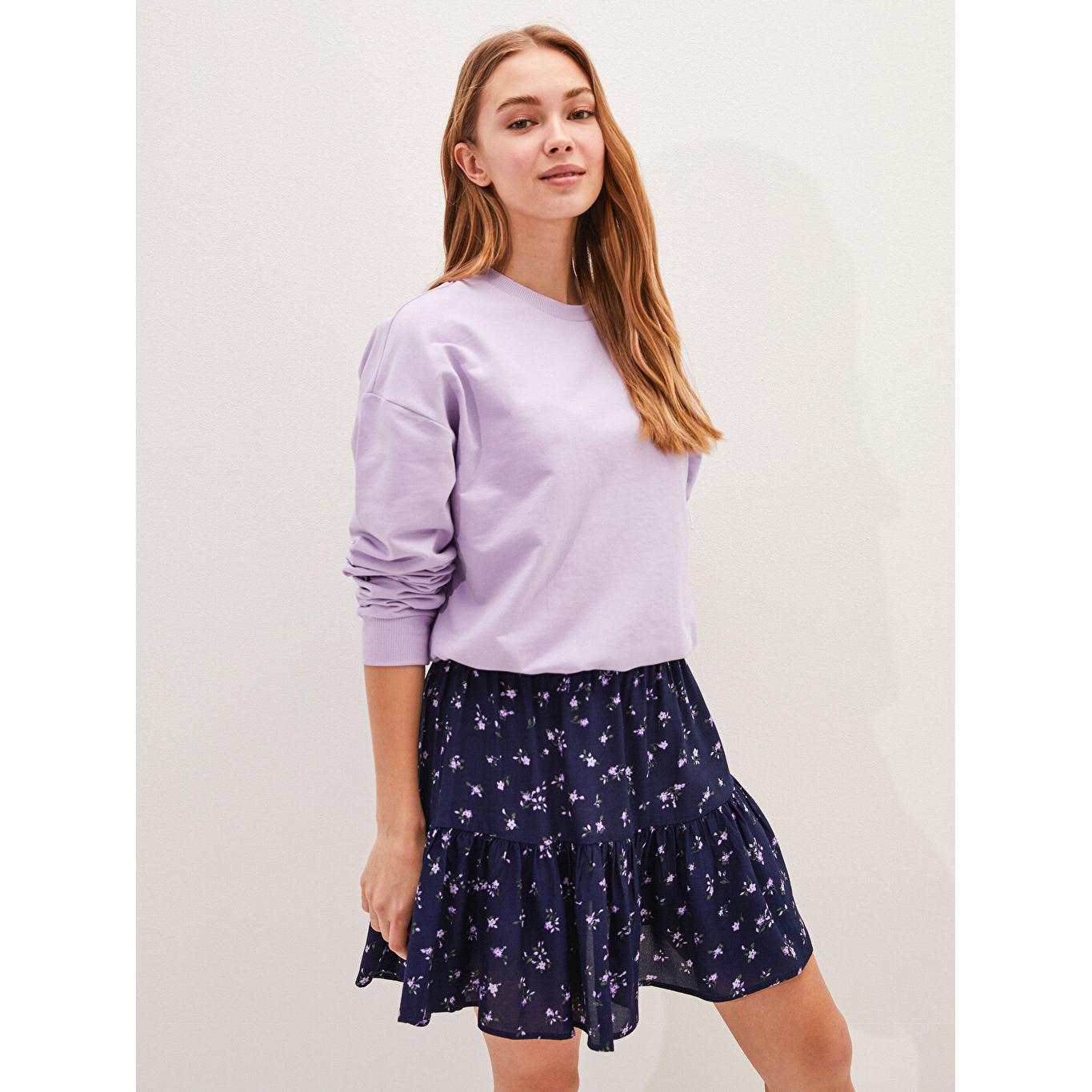 

LCW CASUAL Женская толстовка с круглым вырезом и длинными рукавами сиреневая