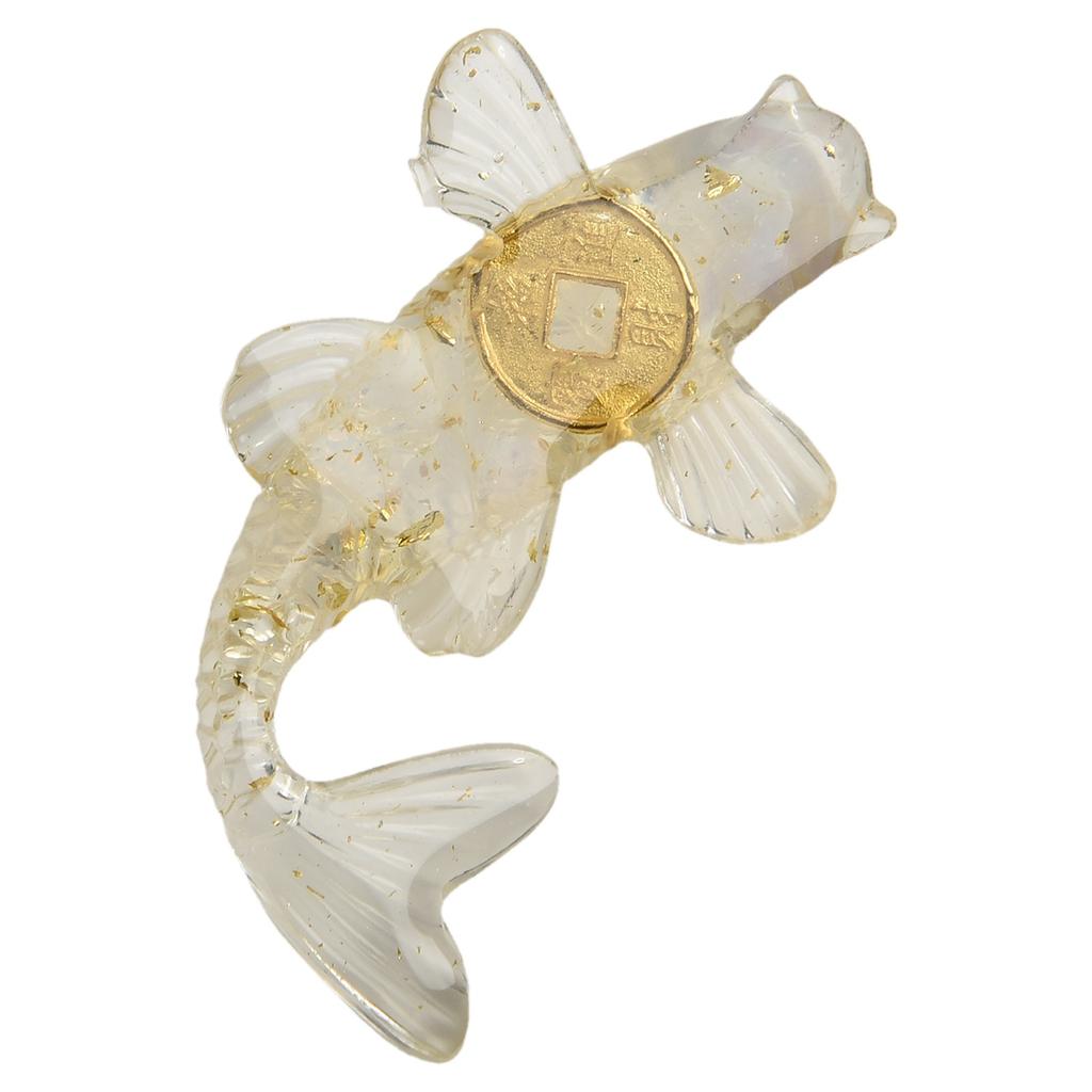 Kreatives künstliches Koi-Fisch-Ornament für Schreibtisch, Auto, Heimdekoration Hergestellt aus Natur für Kristall-Opfer Schöner Glanz und Stil