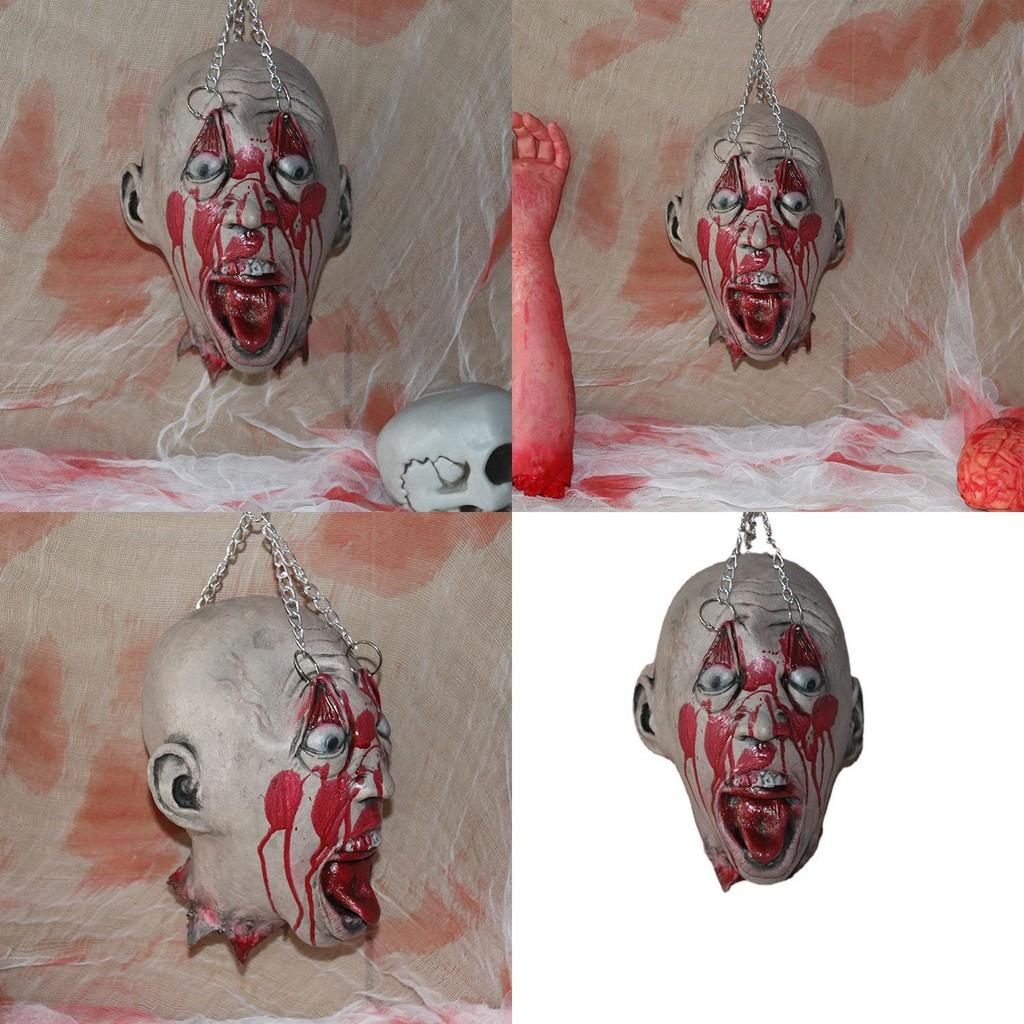 House Latex Haunted Decapitated Skull Prop For Halloween Horror Decorations