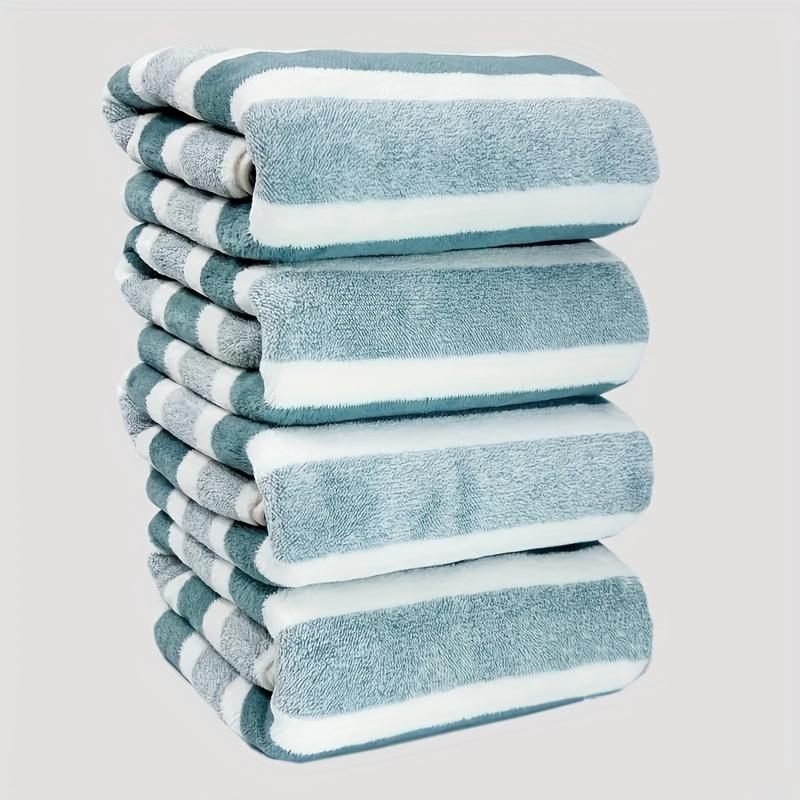 

Набор полотенец для ванной из 4 штук в полоску - Сверхвпитывающие, Быстросохнущие, легкие и тонкие, Супермягкие, Приятные к коже