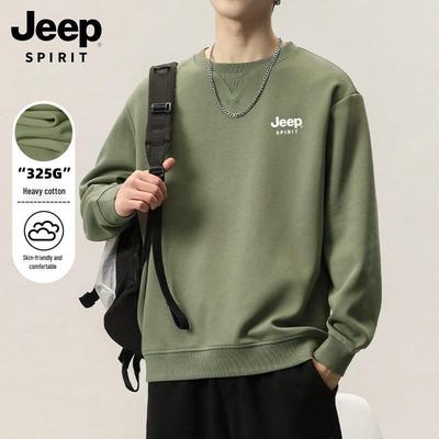 JEEP SPIRIT Men's Loose Fit Crew Neck Printed Sweatshirt
