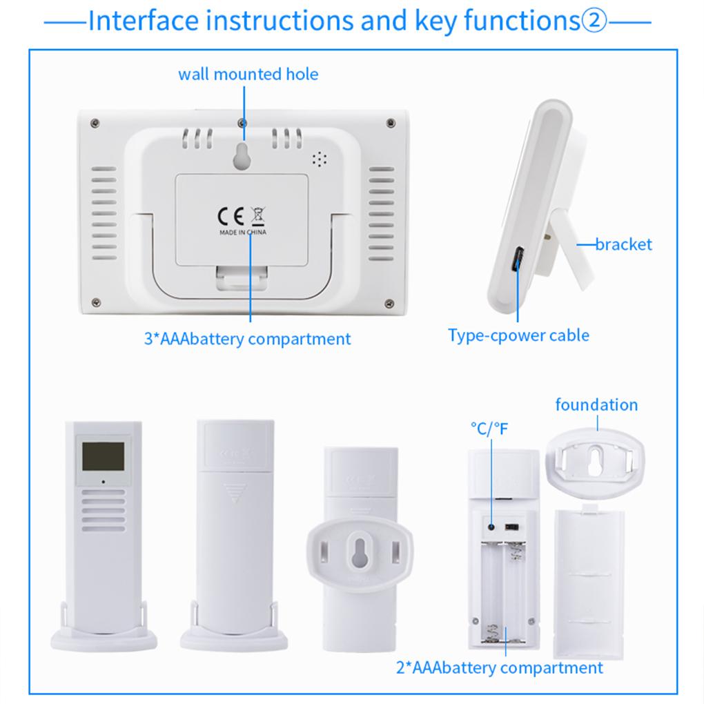 Wireless Weather Station Thermometer For Indoor Outdoor Temperature And Humidity Outdoor Thermometer