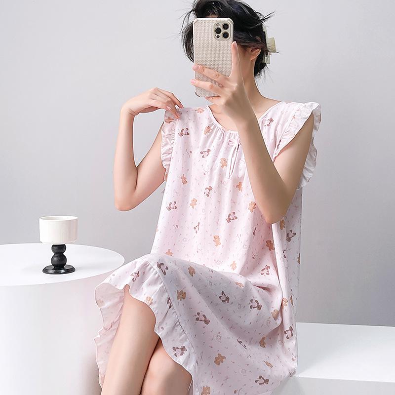 Women's Cotton Silk Camisole Pajama Dress - Summer, Loose Fit, Cute Japanese Style, Sexy and Thin, Perfect for Students