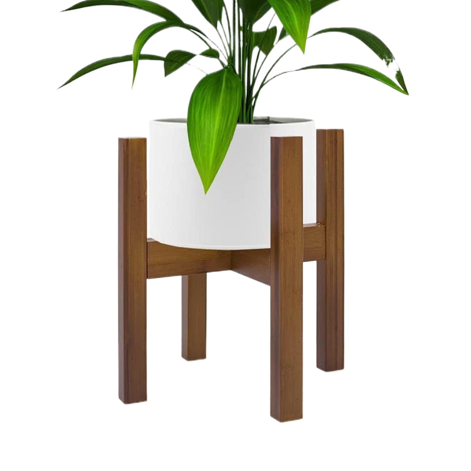 Напольная натуральная бамбуковая подставка для растений, регулируемая ширина, деревянный держатель, угловая подставка для растений, подходит для горшков шириной от 8 до 12 дюймов CN