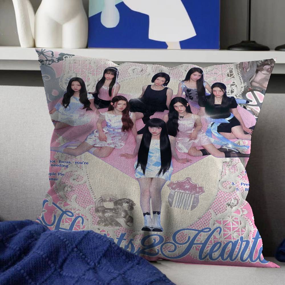 HEART2HEART KPOP GIRL H2H 45*45cm Cushion Cover Pillow Cover Decor Pillowcase Home Pillowcase For Couch Pillow