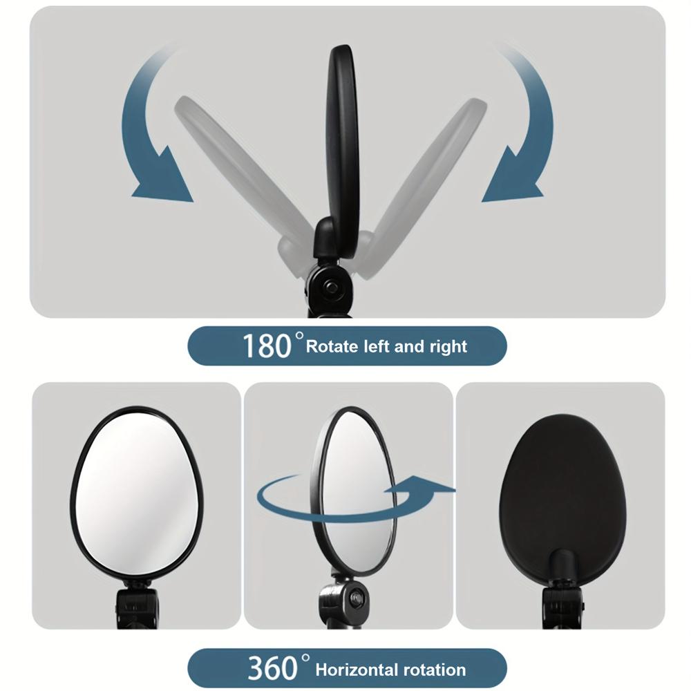 2 STÜCK Fahrrad Rückspiegel 360 Grad Einstellbar Drehbar Universal Fahrradlenker Rückspiegel für MTB Rennrad