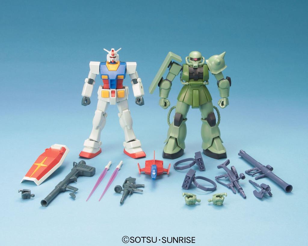 HGUC Gunpla Starter Set Gundam Zaku Suit RX-78-2/MS-06 Vs. Mass-Produced (Mobile Gundam)