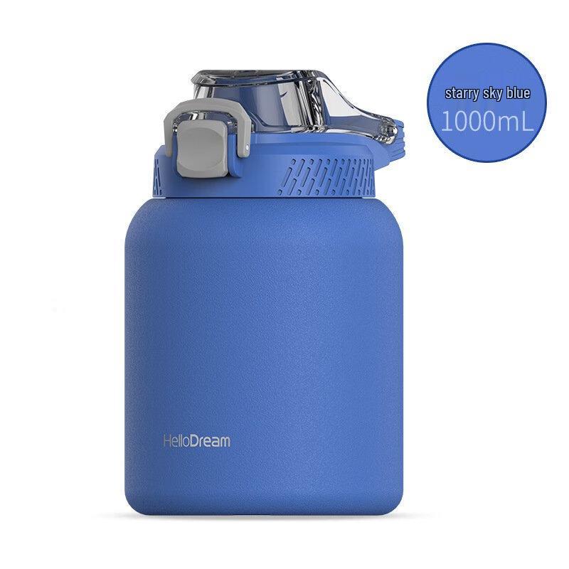 Shaangqi Large Capacity 316L Stainless Steel Insulated Sports Straw Bottle