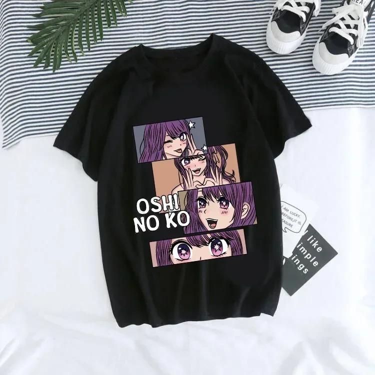 Damski T-shirt Manga Anime Oshi No Ko Harajuku Ullzang T Shirt Letni Krótki Rękaw Codzienny i Modny Wszechstronny