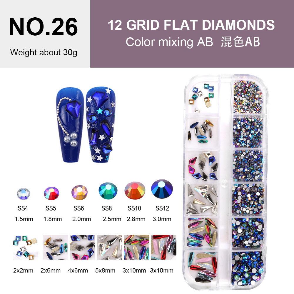 Electroplated Flat-Bottomed Nail Art Jewelry Glass Special-Shaped Rhinestone Set Nail Decoration Diy Jewelry Accessories