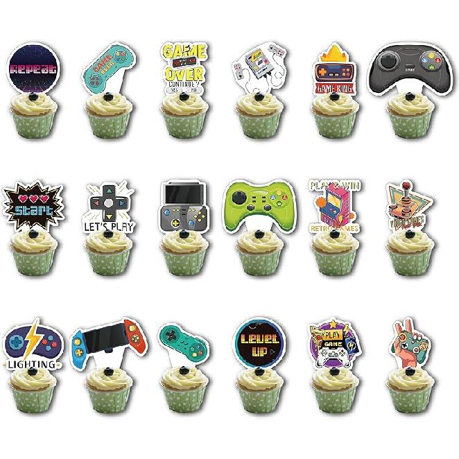 36Pcs Video Game Cupcake Toppers,Game Controllers Cupcake Toppers, Video Game Controllers Cupcake Picks GamePad Cake Decorations ... Gaming Theme