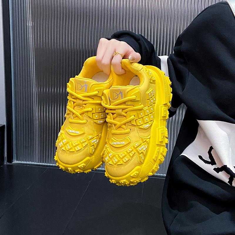 Fashion 2025 Women's Sports Shoes Keyboard Shape Lace Up Thick Sole Trend Women Shoes Creativity Leisure Personality Zapatillas De Mujer