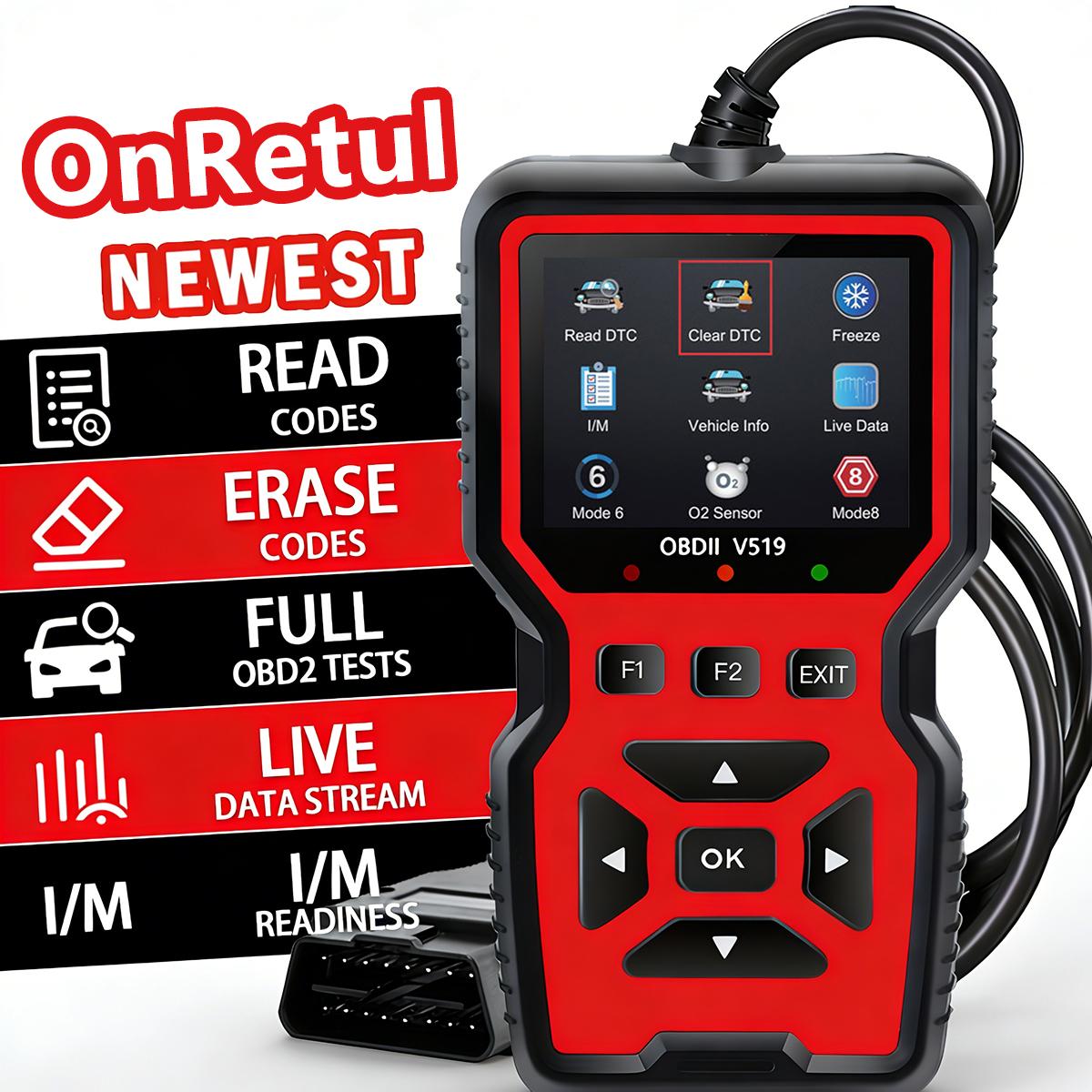 

Professional Advanced Obdii/Eobd Car Diagnostic Scan Tool, Battery Tester, I/M Readiness Status, Fault Code Eraser, Suitable for All Obd Ii Protocol красный