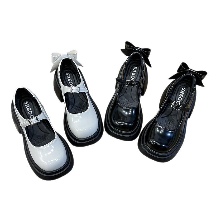 Platform Mary Jane shoes women's 2025 spring and summer new versatile height increase small high heel Japanese jk thick heel small leather shoes