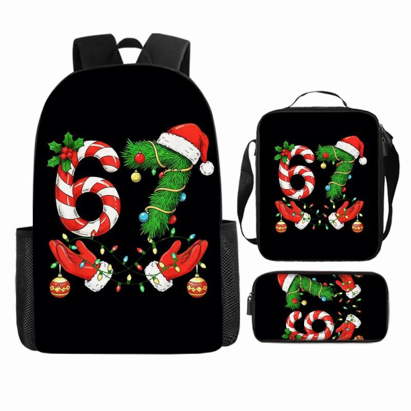 Cartoon Brainrot-Themed Backpack Crossbody Bag Pencil Case School Kids Ages 10-12