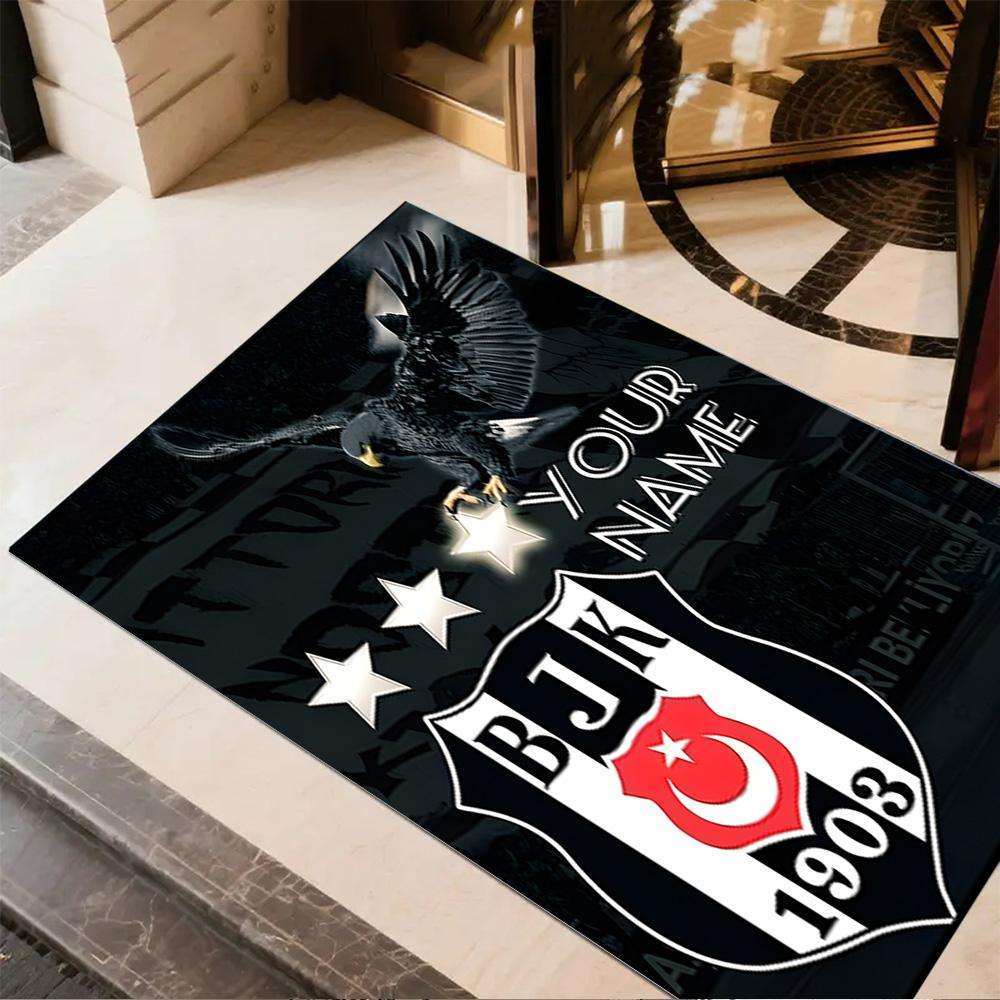 Beşiktaş Pride Glory Customize Text Carpet Suitable for Living Rooms Playrooms Decorate Room Bedrooms Anti-slip Rug Decorate Offices