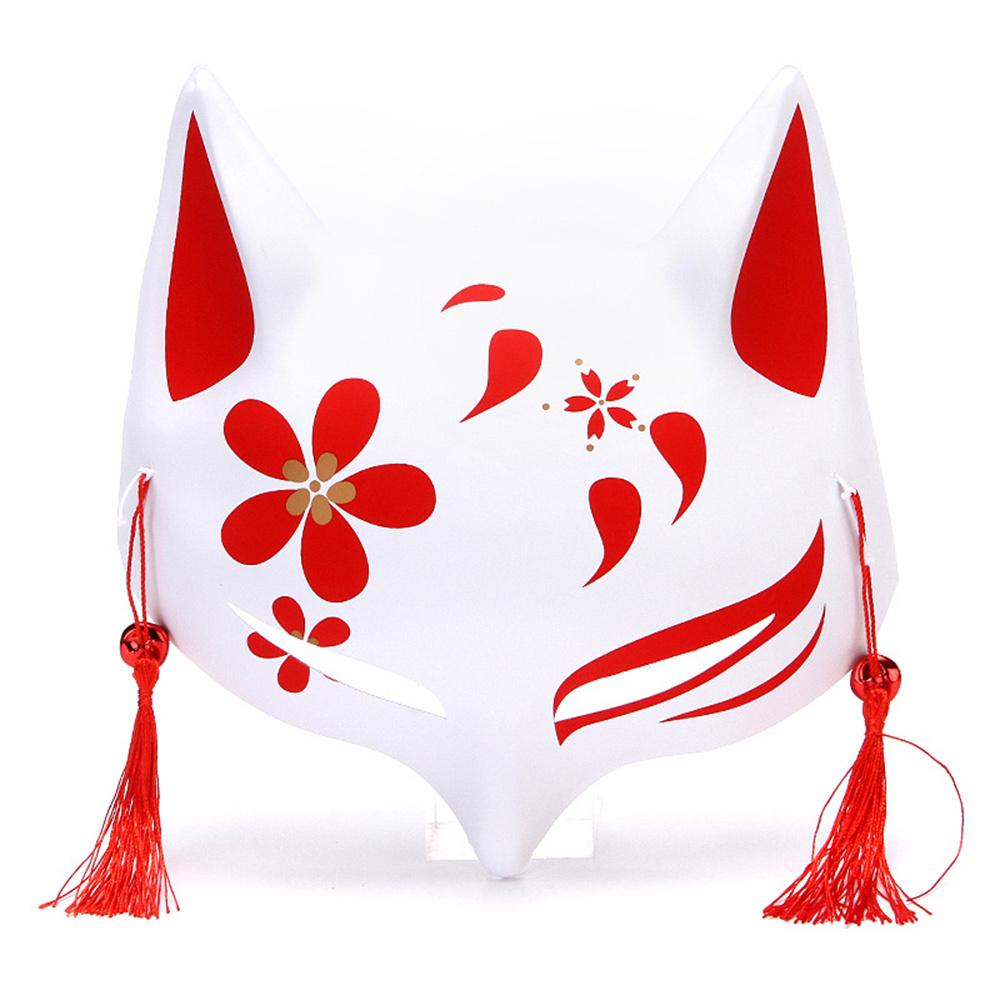 Half Face  Mask Hand-painted Fashion Mask Halloween Masquerade Party Tassels Anime Fox Mask For Costume Parties Anime