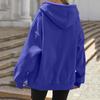 Women's Fashionable Loose Fleece Hooded Casual Cardigan With Zipper Sweatshirt