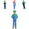 Familyfriendly Super Mario Bros Luigi Cosplay Costume Bright Colorful Full Body Suit For Halloween And Parties