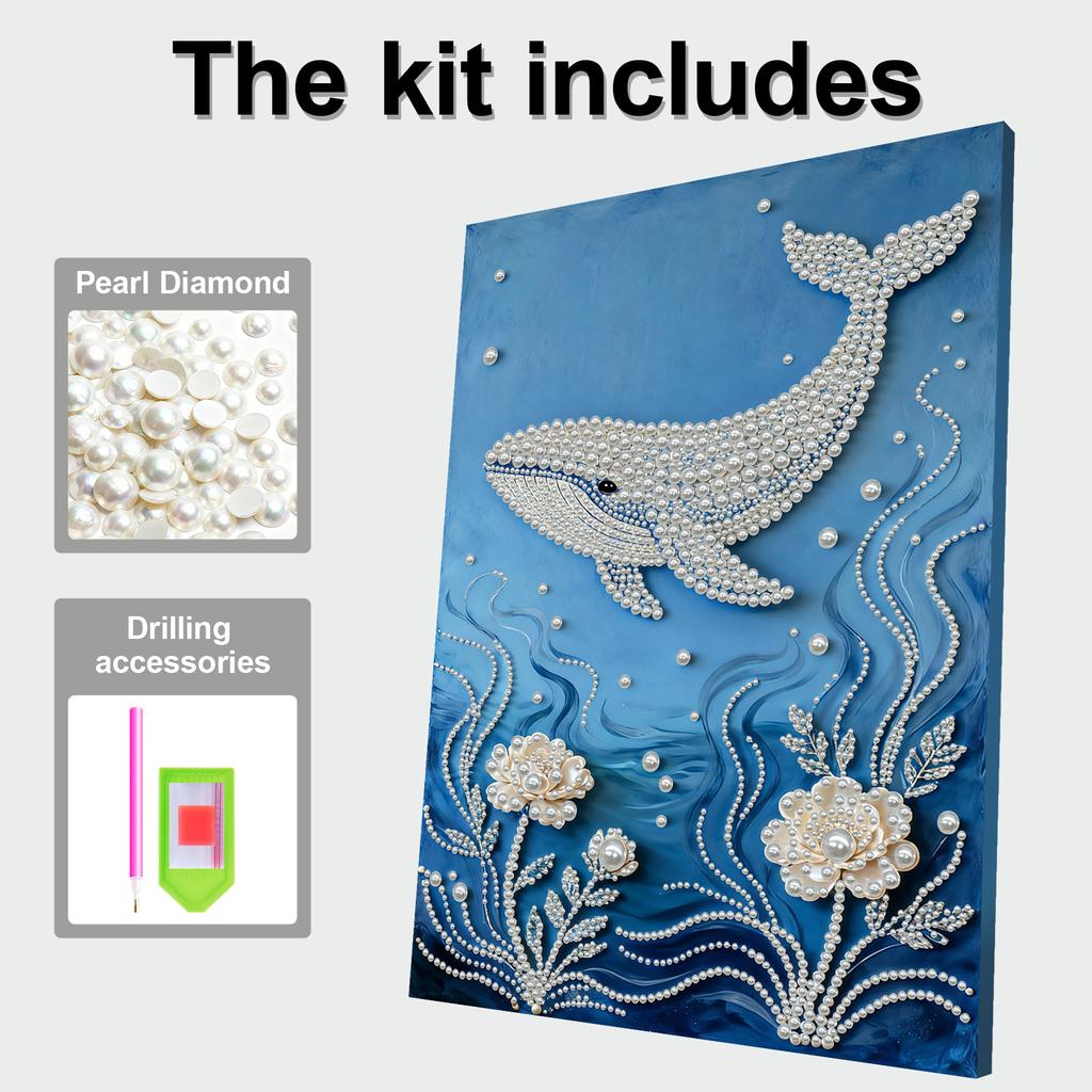 DIY Pearl Diamond Art Kits with Frame 11.81x15.75in Gem Art Diamond Painting Kits for Adults/Beginners Gift Idea Home Wall Decor