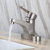 Household Bathroom Mixer Faucet 304 Stainless Steel Basin Taps Single Lever Kitchen Faucet Cold and Hot Mixer Tap Deck Mounted