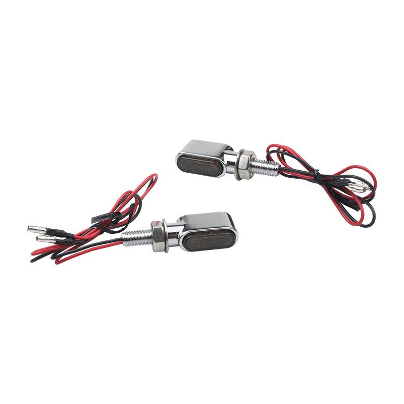 1pcs Off-Road Motorcycle Modified Led Mini Turn Signal 12V Electric Vehicle Turn Light Retro Metal Signal Indicator