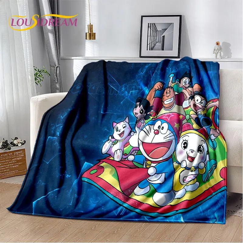 Coperta morbida in peluche cartone animato anime Doraemon, coperta in flanella per soggiorno camera da letto letto divano picnic, copertura calda per bambini