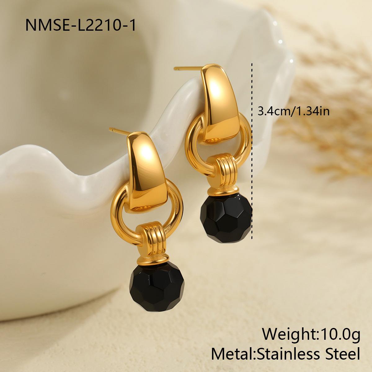 GEMCHIC Women s Stainless Steel Black Zircon Geometric Stud Earrings Luxury Fashion Jewelry