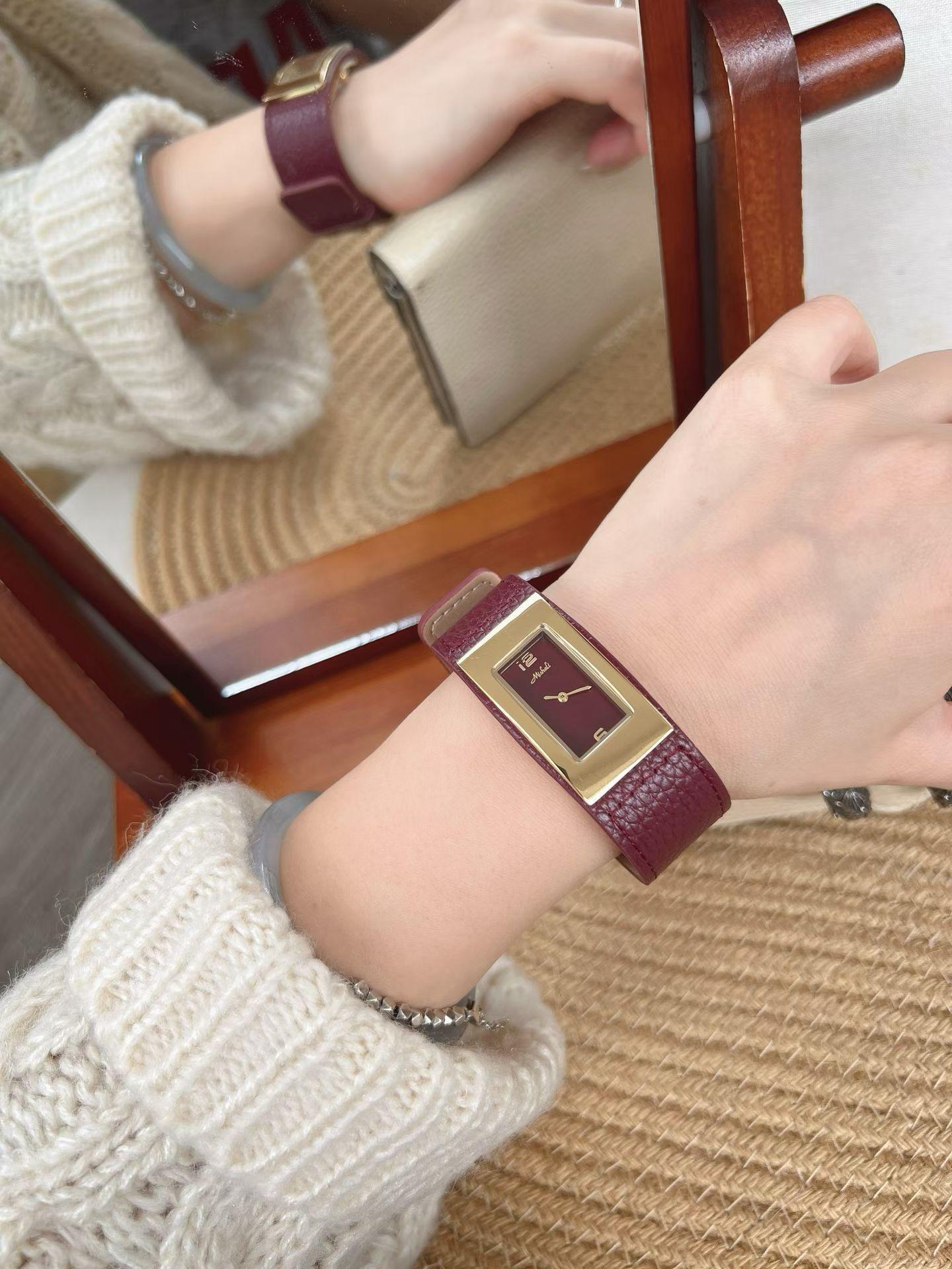 Watch Ankola Red Belt Watch Women S Light Luxury Design Sense White Quartz Women S Watch