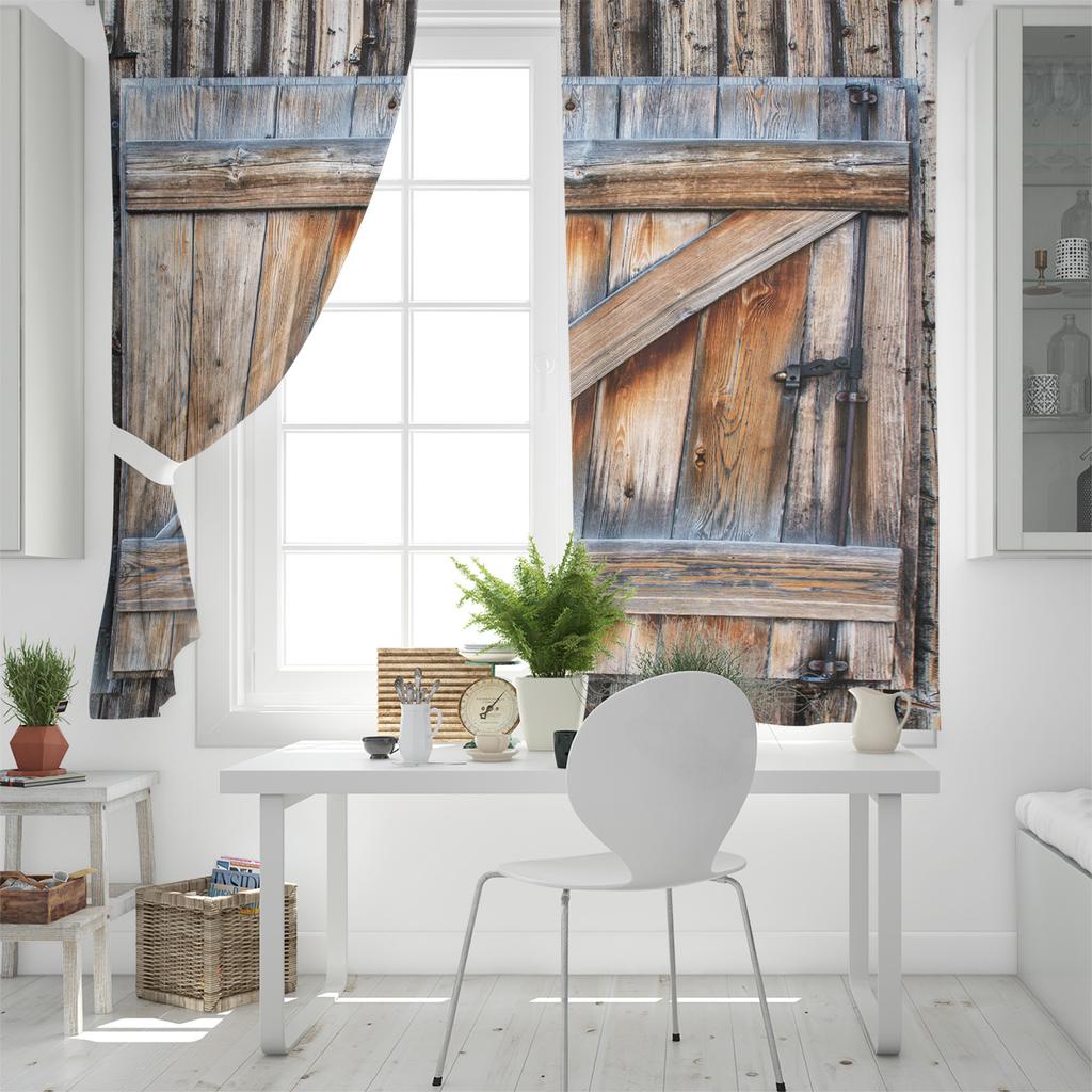 Wood Door Window Curtain Home Decor Curtains for Living Room Bedroom Kitchen Curtain Panel