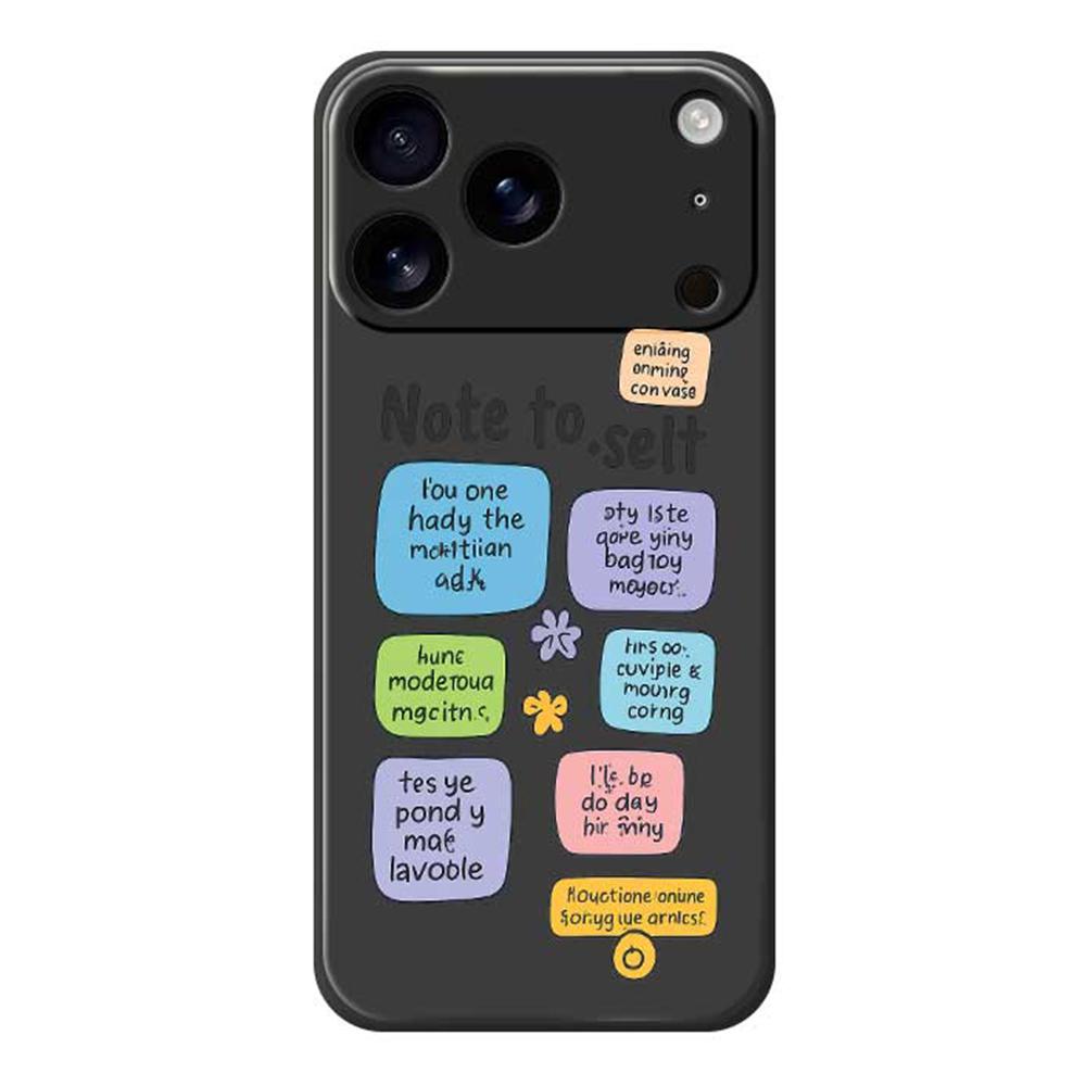 For iPhone 17 Pro Max Case Colored Sticky Notes Pattern Printing Straight Edge TPU Phone Back Cover