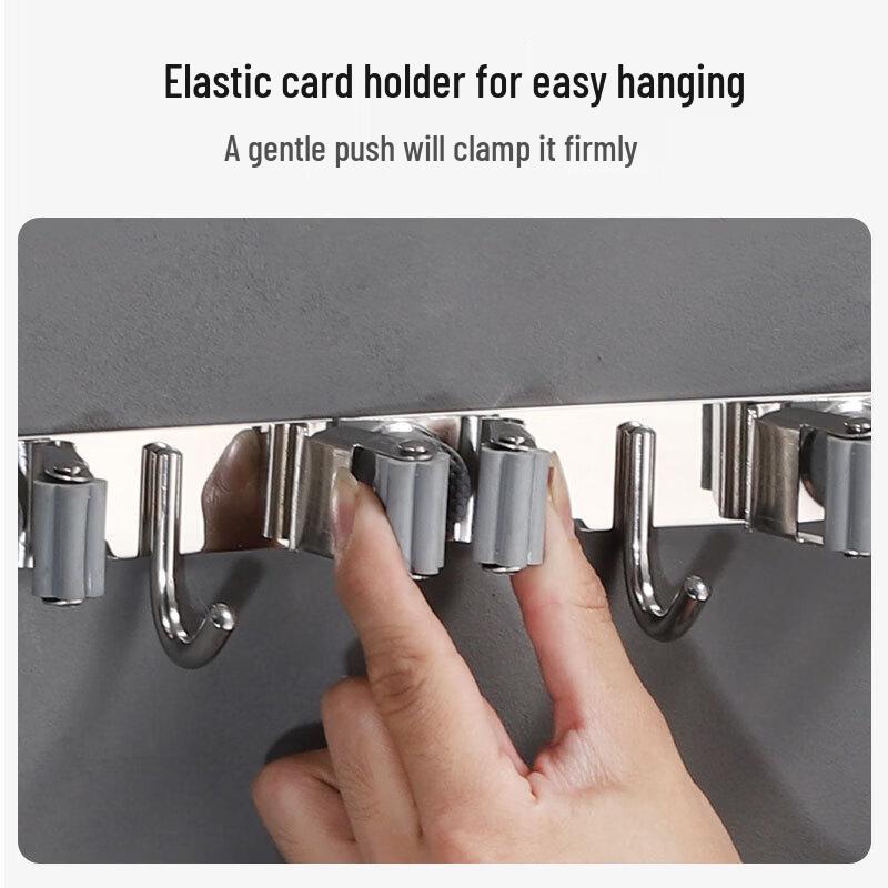 Lazy Xiaoji Stainless Steel Mop and Broom Wall Mount Hanger