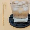 Karasu no Ki Holds Water Prevents Set of with Storage 10cm Coasters, Non-stick Coasters, Silicone, Droplets, Condensation, 6, Shelf, Circular, (Black)