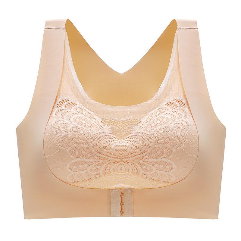 

Seamless Sports Bra with Side Buckle, Beautiful Back Design, No Underwire, Comfortable Uplift, Shockproof Side Support. 3XL [145-160 lbs] телесный