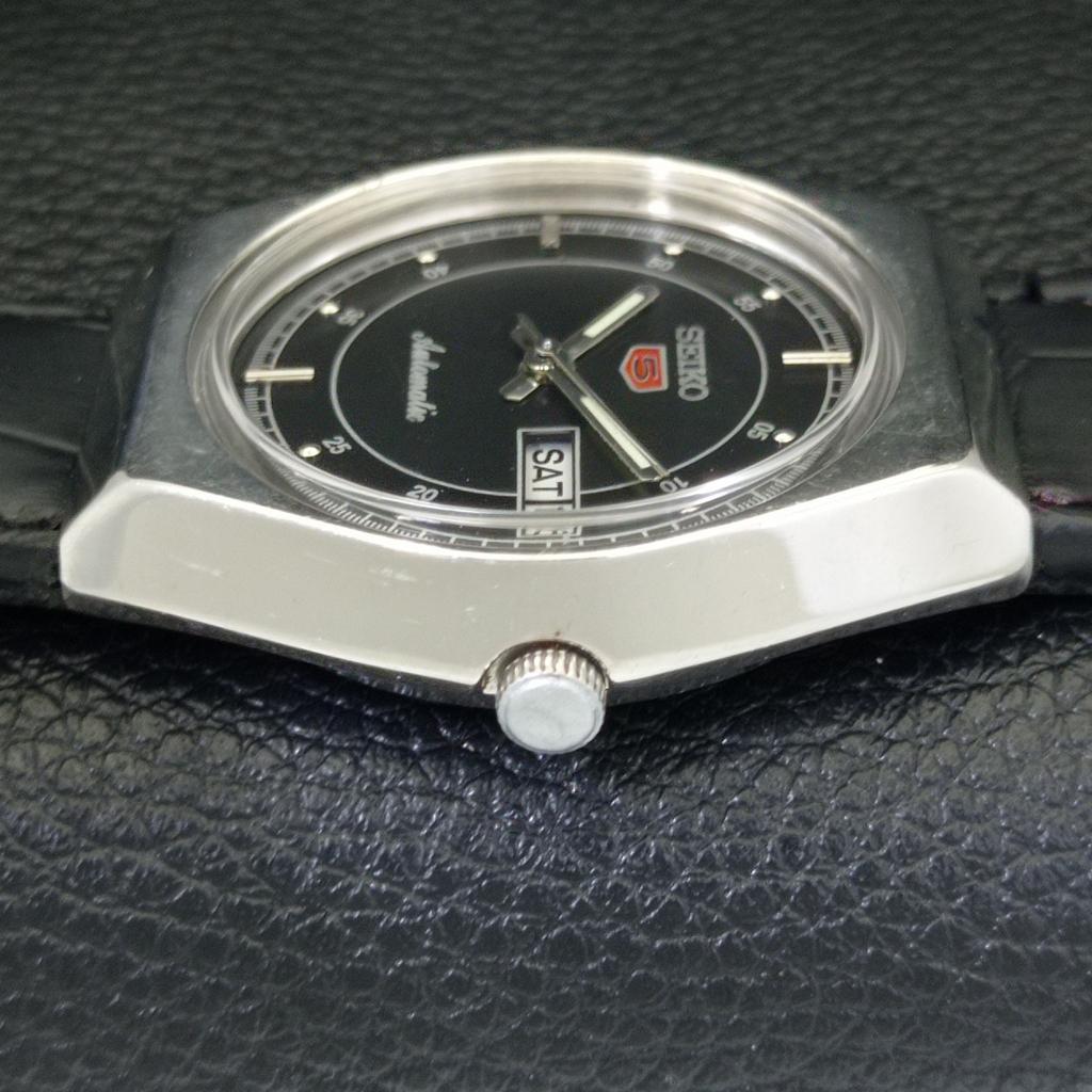 JAPAN 6309A VINTAGE SEIKO 5 AUTOMATIC MENS BLACK COLOR DIAL WATCH A701289-5 R206a-a701289