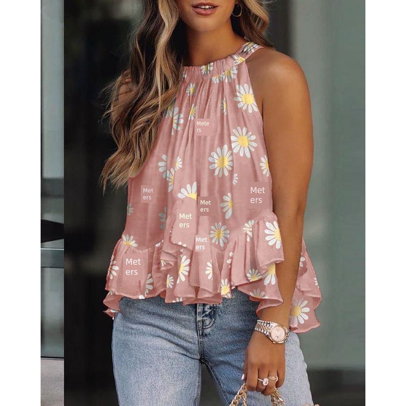 Sexy One-Shoulder Shirt Woman Loose round Neck Sexy off-Shoulder Sleeveless Shirt Tops