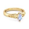 925 Sterling Silver Gold Vermeil  Moonstone Celtic Trinity Knot Women Band Ring