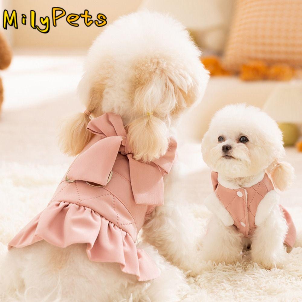 Pretty Pet Princess Skirt Thickened Adjustable Pet Costumes Breathable XS-XXL Cute Puppy Clothes Dress Up Accessories rosa