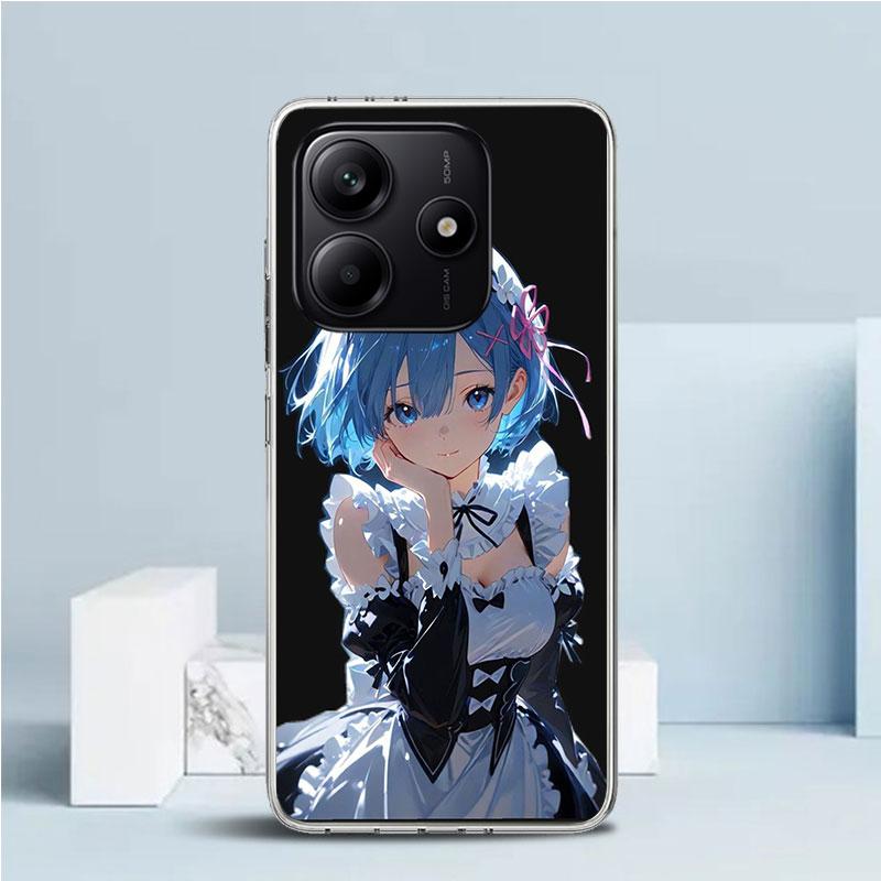 R-Rem Re Zero Anime Soft Cover for Xiaomi Redmi Note 15 14 13 12 Pro Plus Phone Case 14S 11S 11T 11E 10S 10 4G Pattern Shell Red