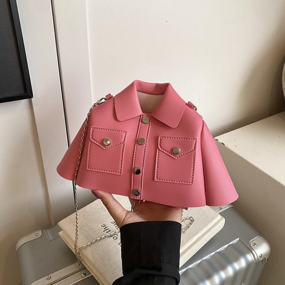 

Пальто Одежда Формы Сумка Через Плечо из ПУ Кожи Женская Сумка Персонализированная Цепочка Сумка на Плечо Дамская розовый