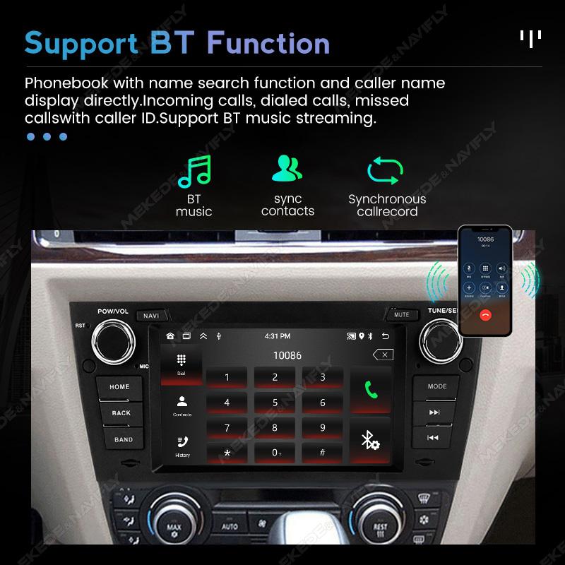 Radio de mașină Carplay Android de 7 inchi pentru BMW Seria 3 E90 E91 E92 2006-2011 Player multimedia Navigație GPS WIFI RDS Unitate principală 2Din