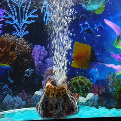 Fish Tank Toys Ornament Volcano Shape Ornament For Aquarium Air Bubble Stone Fish Tank Oxygen