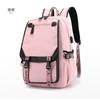 Large Capacity Korean Style Backpack with USB Port Casual Solid Color Multi-compartment Laptop Bag for Students