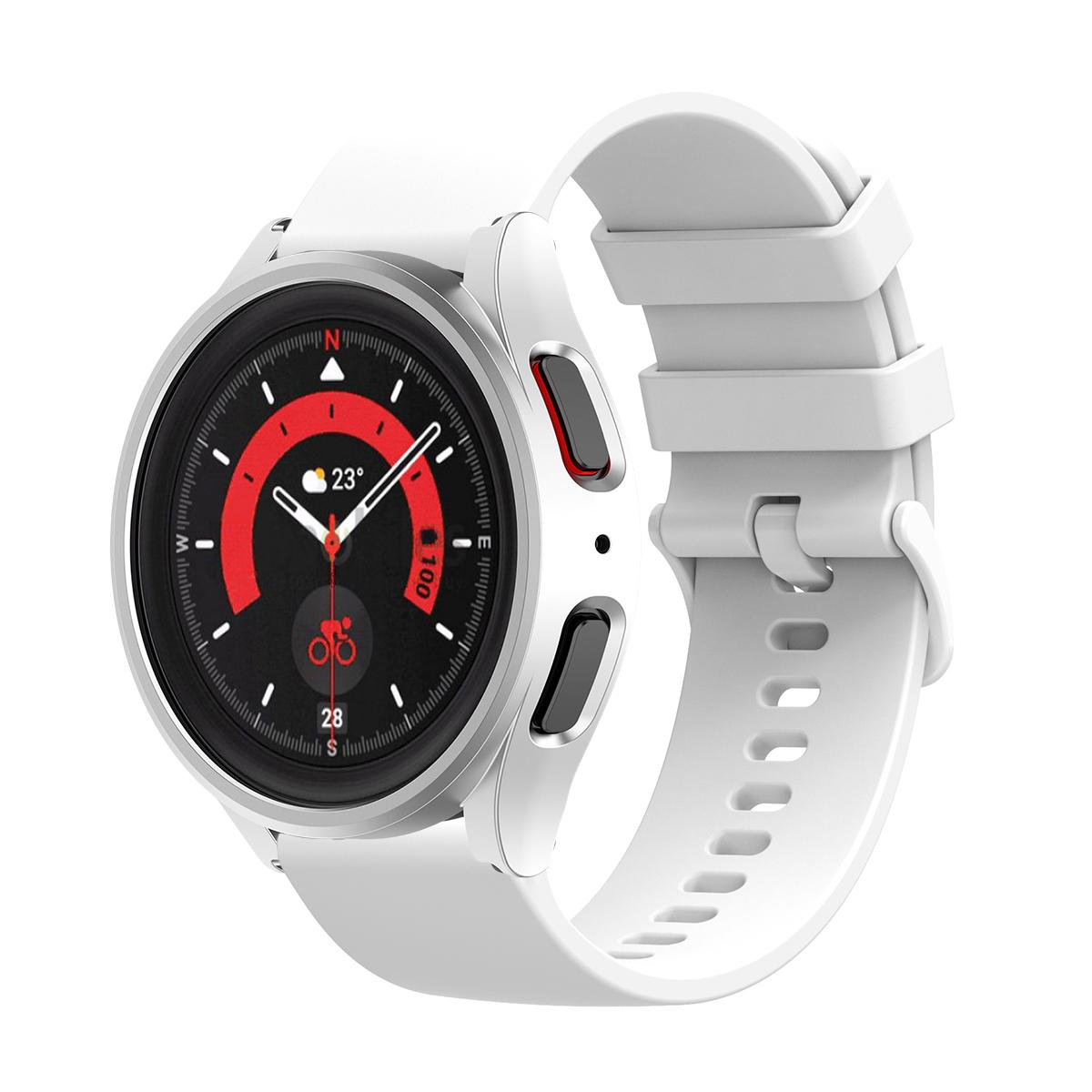

Protective Case + Silicone Watch Band for Samsung Watch4 5 6 7 40 44mm Sports Strap for Samsung Watch pc hollow protective shell 7 44mm